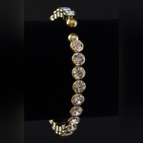 Copper & CZ Jewel Cuff Bracelet - vintage - Picture 8 of 9